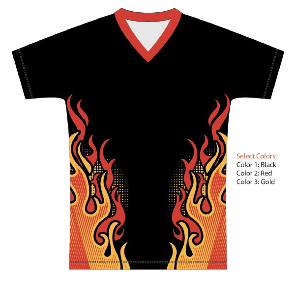 Sublimated Multi-Sport V-Neck T-Shirt