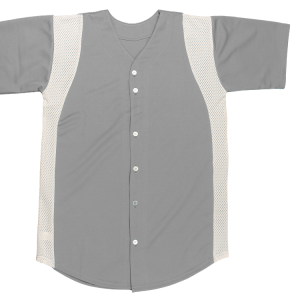 ADULT  BASEBALL JERSEY - Silver, M