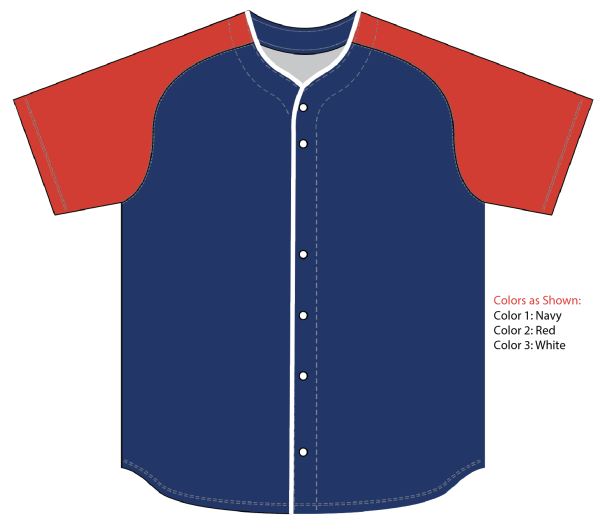 Sublimated Full Button Raglan Sleeve Baseball Jersey