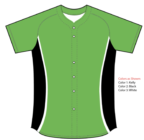 Sublimated Full Button Raglan Sleeve Softball Jersey