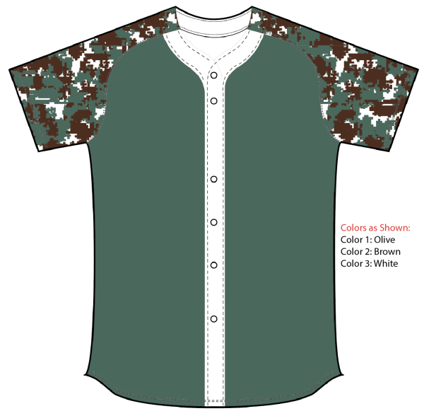 Sublimated Full Button Raglan Sleeve Softball Jersey