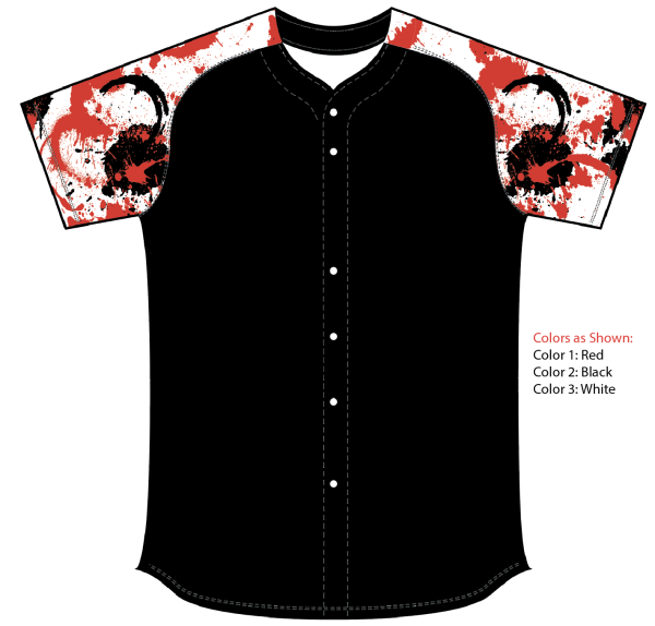 Sublimated Full Button Raglan Sleeve Softball Jersey