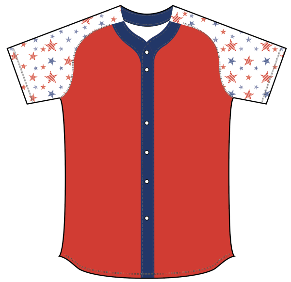 Sublimated Full Button Raglan Sleeve Softball Jersey