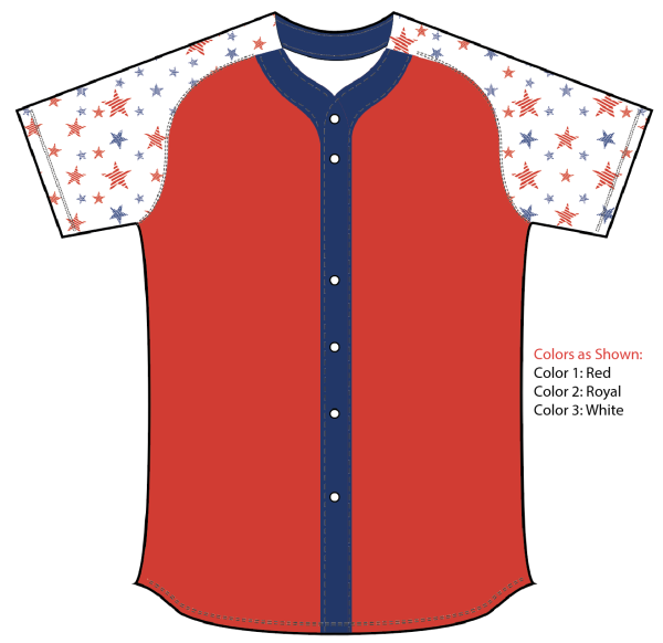 Sublimated Full Button Raglan Sleeve Softball Jersey