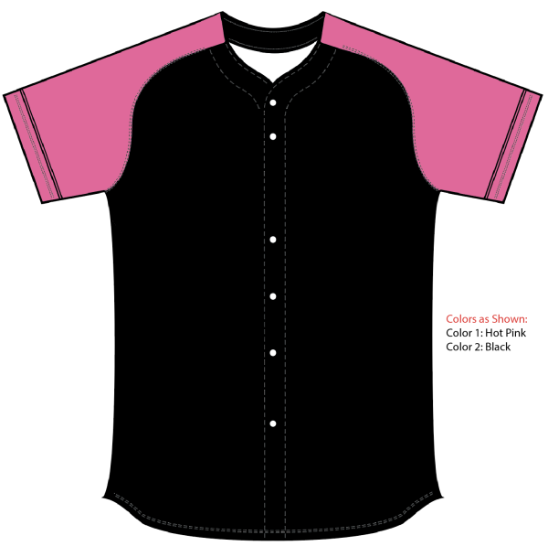 Sublimated Full Button Raglan Sleeve Softball Jersey