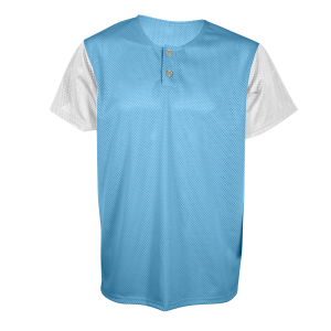 ADULT  2-BUTTON BASEBALL JERSEY - Columbian Blue, M