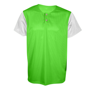 ADULT  2-BUTTON BASEBALL JERSEY - Neon Green, M