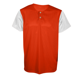 ADULT  2-BUTTON BASEBALL JERSEY - Orange, M