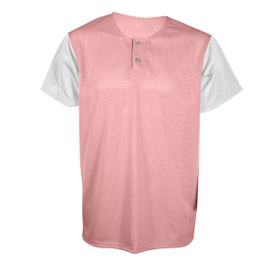 ADULT  2-BUTTON BASEBALL JERSEY - Pink, M