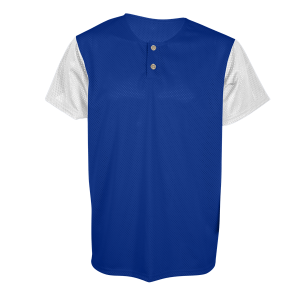 ADULT  2-BUTTON BASEBALL JERSEY - Royal Blue, M