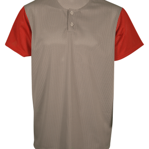 ADULT  2-BUTTON BASEBALL JERSEY - Silver, M