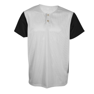 ADULT  2-BUTTON BASEBALL JERSEY - White, M