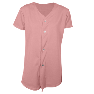 Girl's Full Button Softball Jersey - Pink, M