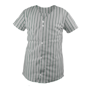 WOMEN'S SOFTBALL JERSEY - SILVER / DARK GREEN, M