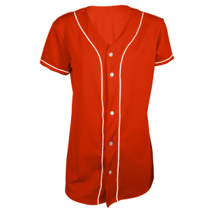 Women's Full Button Softball Jersey - Orange, M
