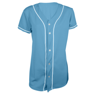 Women's Full Button Softball Jersey - Columbian Blue, M