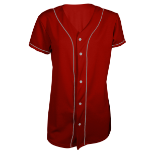 Women's Full Button Softball Jersey - Silver, M