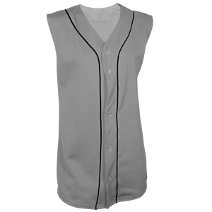 Women's Full Button Softball Jersey Sleeveless - Silver, M