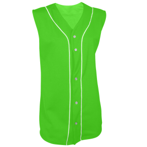 Women's Full Button Softball Jersey Sleeveless - Neon Green, M