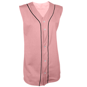 Women's Full Button Softball Jersey Sleeveless - Pink, M