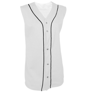 Women's Full Button Softball Jersey Sleeveless - White, M