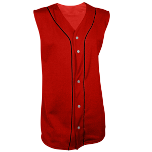 Women's Full Button Softball Jersey Sleeveless - Red, M