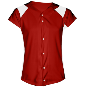 GIRL'S SOFTBALL JERSEY - Red, M