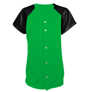 WOMEN'S SOFTBALL JERSEY - KELLY/BLACK, M