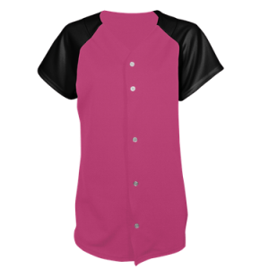 WOMEN'S SOFTBALL JERSEY - FUCHSIA/BLACK, M