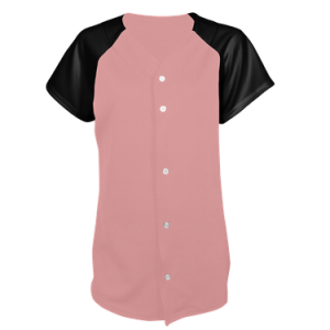 WOMEN'S SOFTBALL JERSEY - PINK/BLACK, M