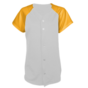 WOMEN'S SOFTBALL JERSEY - WHITE/GOLD, M