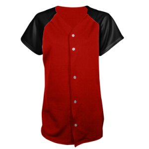 WOMEN'S SOFTBALL JERSEY - RED/BLACK, M