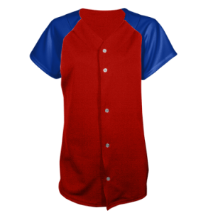 WOMEN'S SOFTBALL JERSEY - RED/ROYAL, M