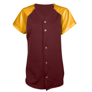 WOMEN'S SOFTBALL JERSEY - MAROON/GOLD, M