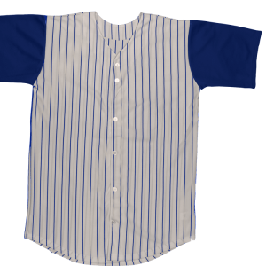 ADULT  PINSTRIPE BASEBALL JERSEY - Silver / Navy, M