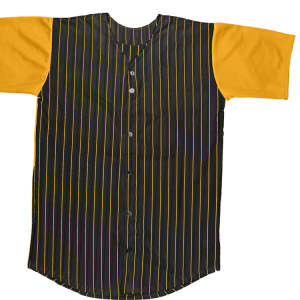 ADULT  PINSTRIPE BASEBALL JERSEY - Black / Yellow, M