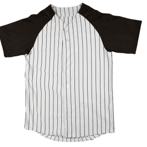 YOUTH PINSTRIPE BASEBALL JERSEY - White / Black, M