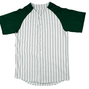 YOUTH PINSTRIPE BASEBALL JERSEY - White / Dark Green, M