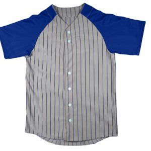 YOUTH PINSTRIPE BASEBALL JERSEY - Silver / Navy, M