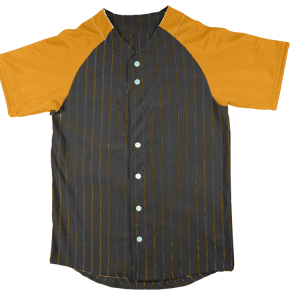 YOUTH PINSTRIPE BASEBALL JERSEY - Black / Yellow, M