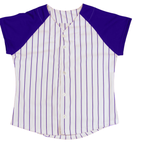 WOMEN'S SOFTBALL JERSEY - White / Purple, M