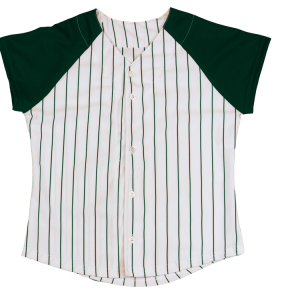 WOMEN'S SOFTBALL JERSEY - White / Dark Green, M