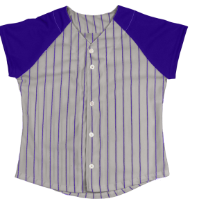 WOMEN'S SOFTBALL JERSEY - Silver / Purple, M