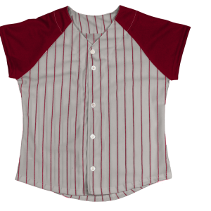 GIRL'S SOFTBALL JERSEY - Silver / Cardinal, M