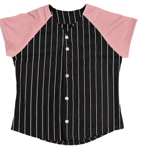 WOMEN'S SOFTBALL JERSEY - BLACK / PINK, M