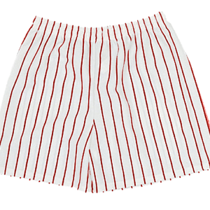 5"  YOUTH ATHLETIC SHORTS - White / Red, M