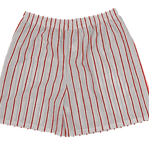 5"  YOUTH ATHLETIC SHORTS - Silver / Red, M